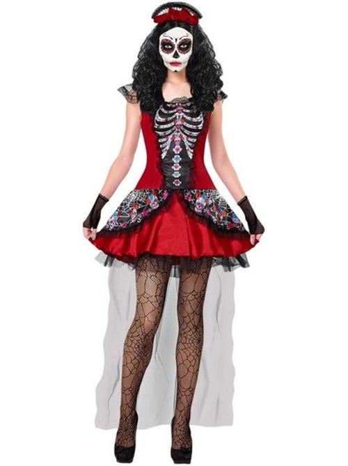 Costume de Catrina pour le Jour des Morts avec voile - Kiabi