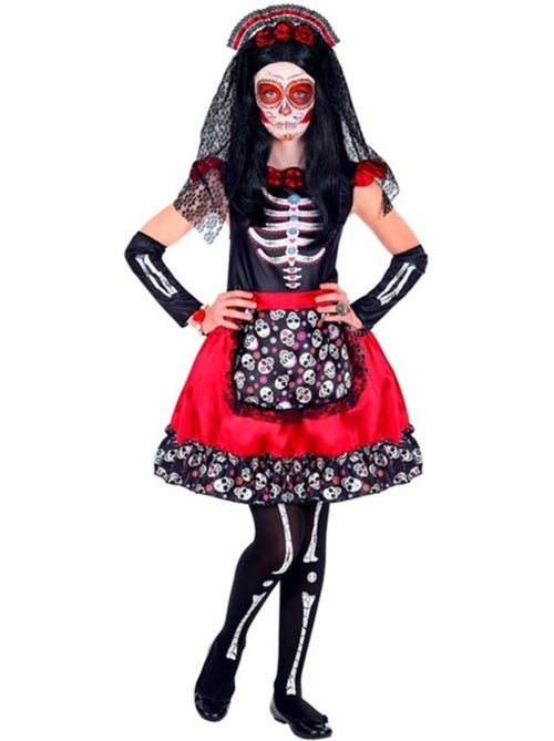 Costume de Catrina pour le Jour des Morts avec voile - Kiabi