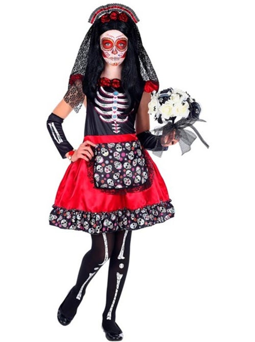 Costume de Catrina pour le Jour des Morts avec voile - Kiabi