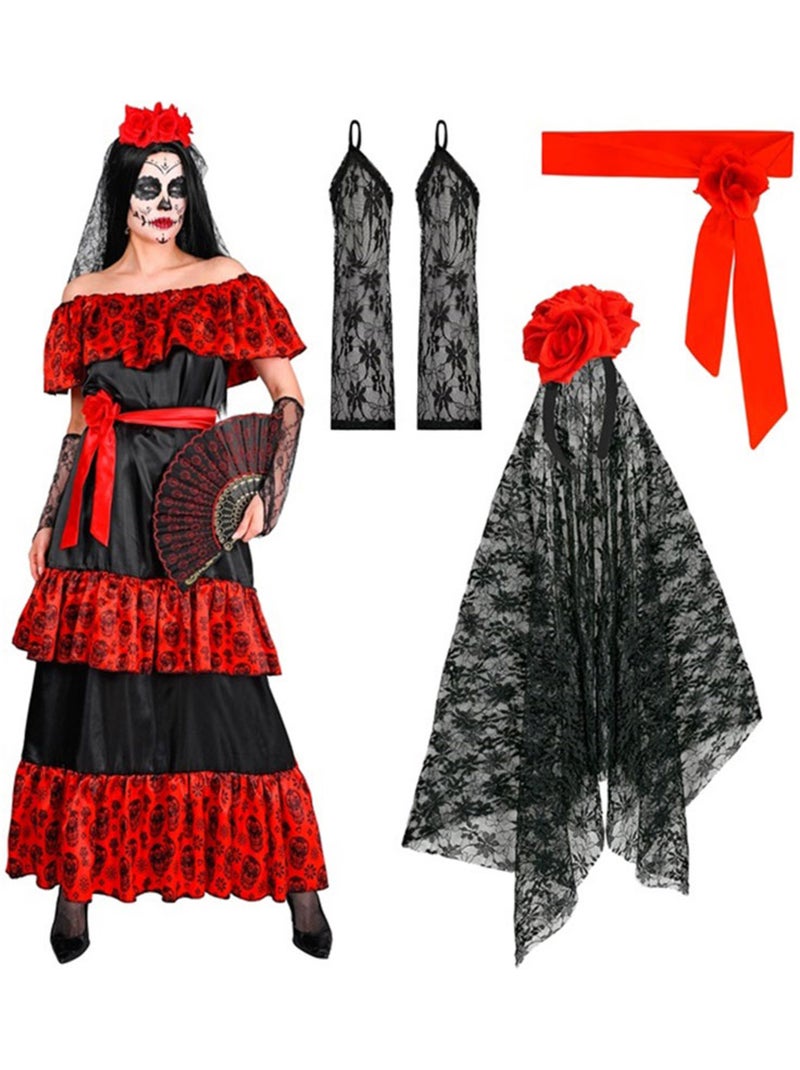 Costume de Catrina pour le Jour des Morts Multicolore - Kiabi