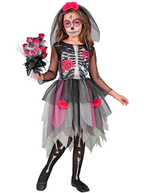 Costume de mariée squelette avec coiffe - Kiabi