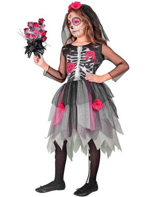 Costume de mariée squelette avec coiffe - Kiabi