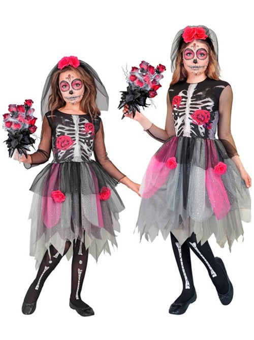 Costume de mariée squelette avec coiffe - Kiabi