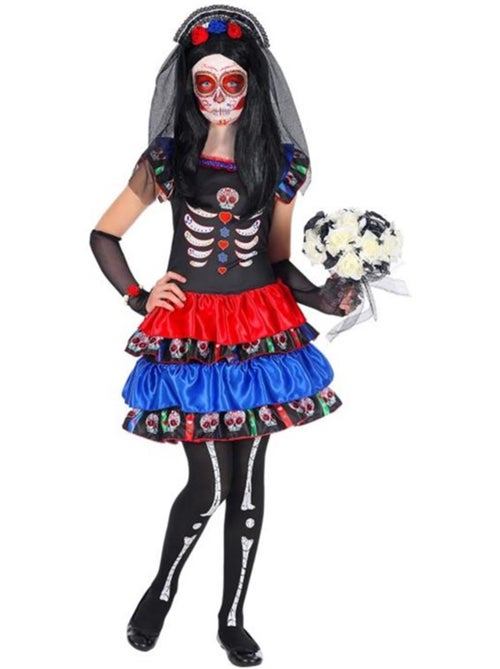Costume de mariée squelette de Catrina - Kiabi