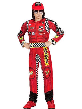 Costume de pilote de Formule 1 à damier avec chapeau