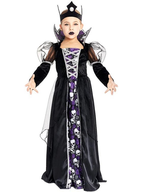 Costume de Reine Crâne Noir avec couronne - Kiabi