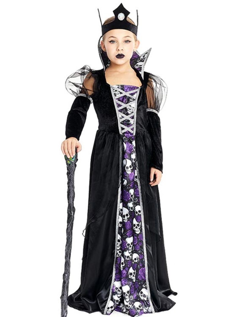 Costume de Reine Crâne Noir avec couronne Multicolore - Kiabi