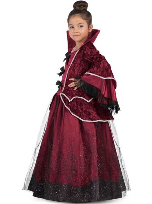 Costume de reine vampire bordeaux avec jupon - Kiabi