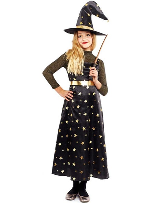 Costume de sorcière étoilée avec chapeau - Kiabi
