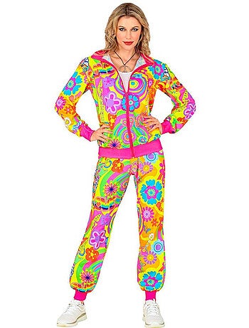 Costume de survêtement fluo hippie groovy love