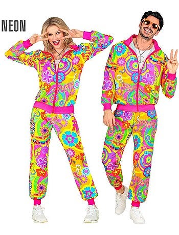 Costume de survêtement fluo hippie groovy love