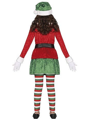 Costume d'elfe assistant du Père Noël avec chapeau
