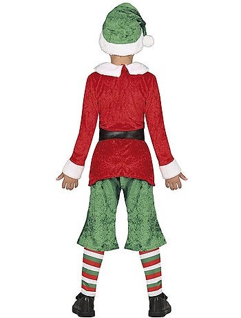 Costume d'elfe assistant du Père Noël avec chapeau