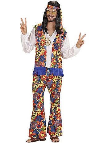 Costume d'homme hippie avec ruban médaillon