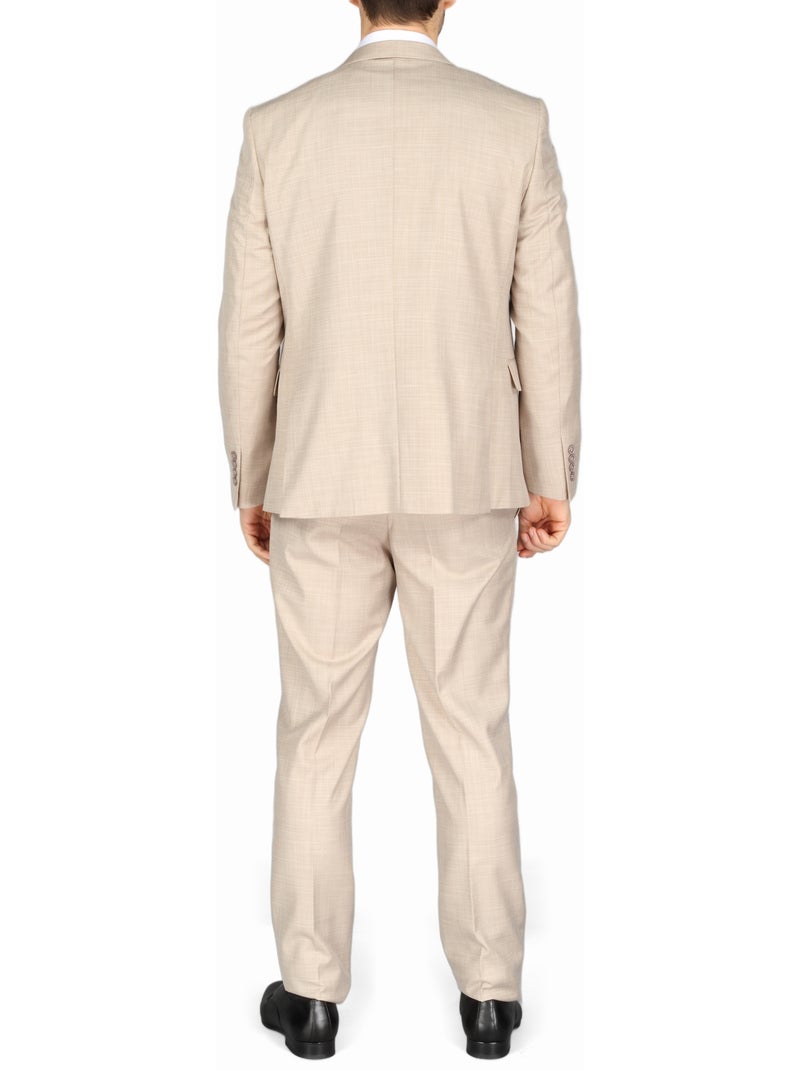 Costume fil a fil ville 3 pièces - Leader Mode Beige - Kiabi