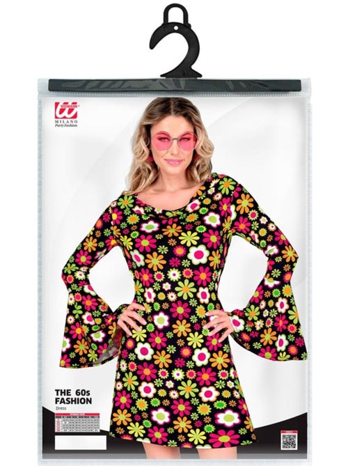 Costume hippie années 60 à fleurs sombres - Kiabi