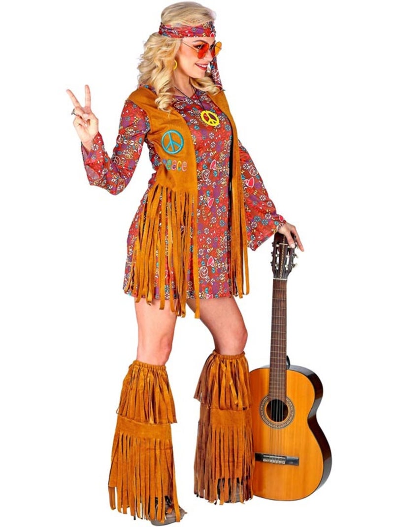 Costume hippie avec couvre-bottes et franges Multicolore - Kiabi