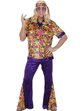 Costume hippie en velours cloche