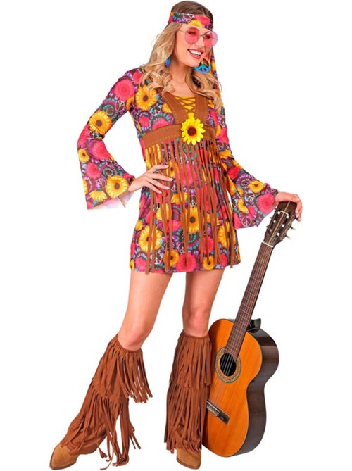 Costume hippie fleuri à franges - Kiabi