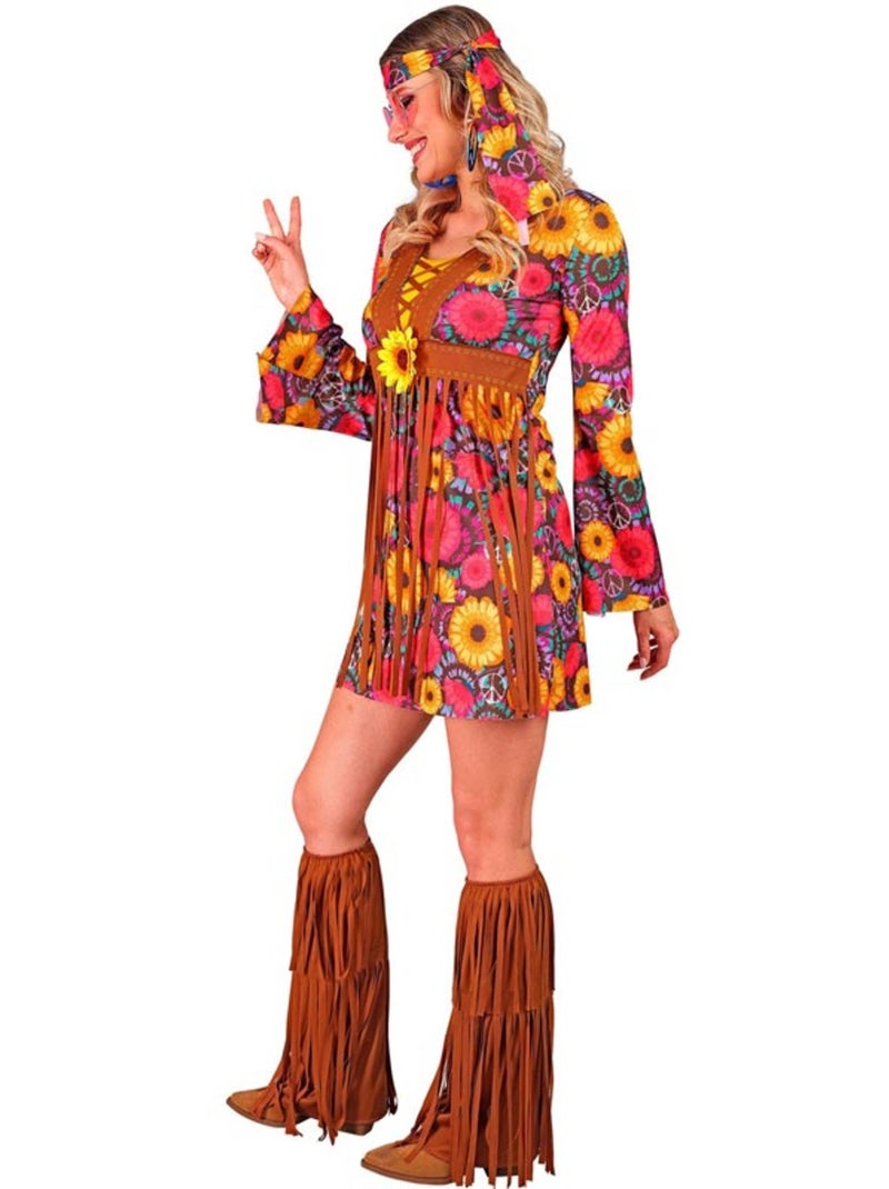 Costume hippie fleuri à franges Multicolore - Kiabi