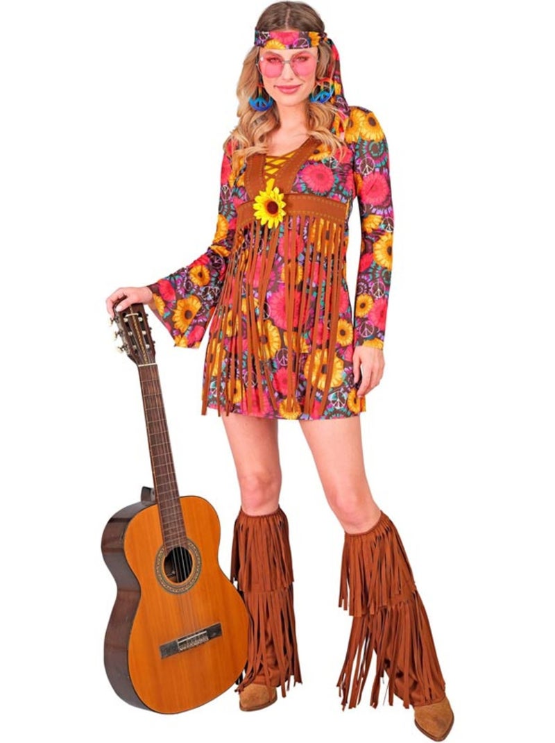Costume hippie fleuri à franges Multicolore - Kiabi