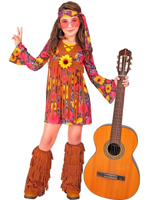 Costume hippie fleuri à franges - Kiabi