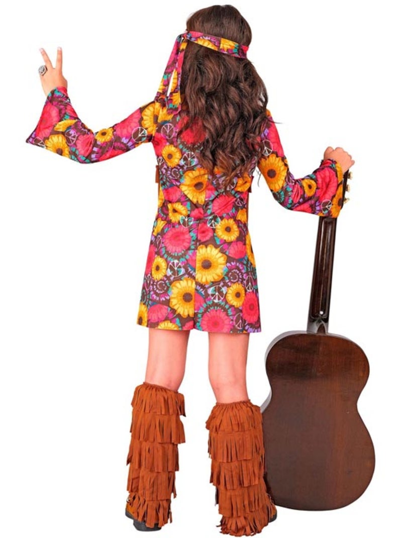 Costume hippie fleuri à franges Multicolore - Kiabi