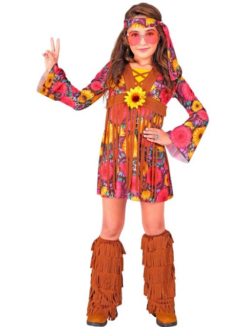 Costume hippie fleuri à franges - Kiabi