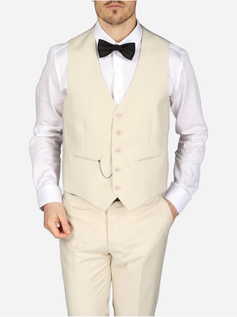 Costume london uni 3 pièces - Bill Tornade Beige - Kiabi