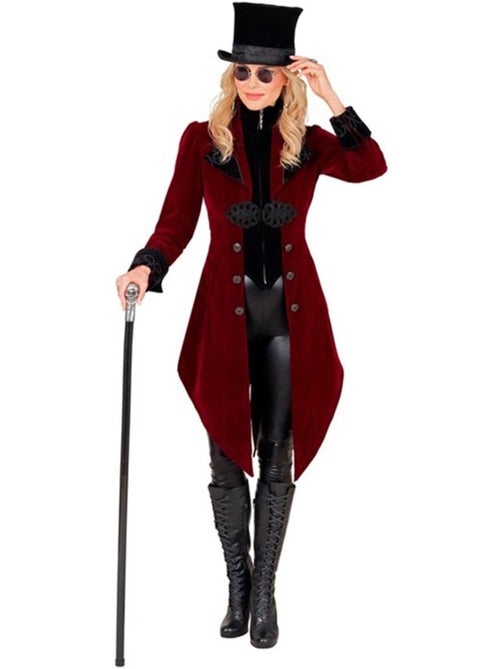Costume ou manteau gothique en velours bordeaux - Kiabi