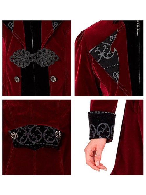 Costume ou manteau gothique en velours bordeaux - Kiabi