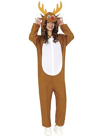 Costume ou pyjama de renne avec capuche et bois