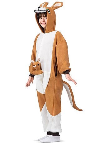 Costume ou pyjama kangourou avec capuche et peluche