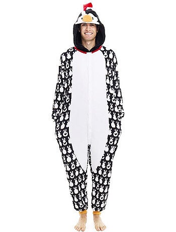 Costume ou pyjama pingouin de Noël avec capuche