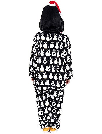 Costume ou pyjama pingouin de Noël avec capuche