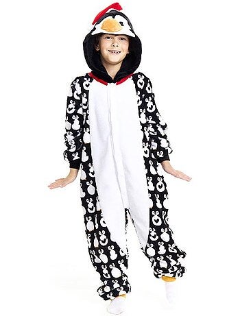 Costume ou pyjama pingouin de Noël avec capuche