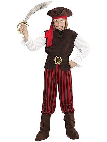 Costume rayé de pirate des Caraïbes