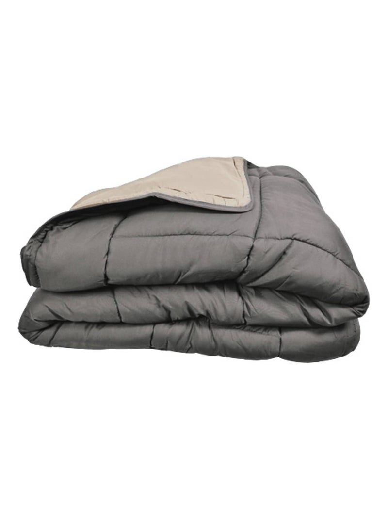 Couette chaude microfibre bicolore 400 gr/m2 Argent - Kiabi