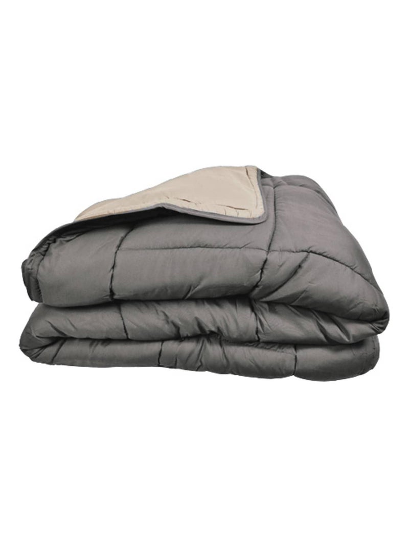 Couette chaude microfibre bicolore 400 gr/m2 Argent - Kiabi