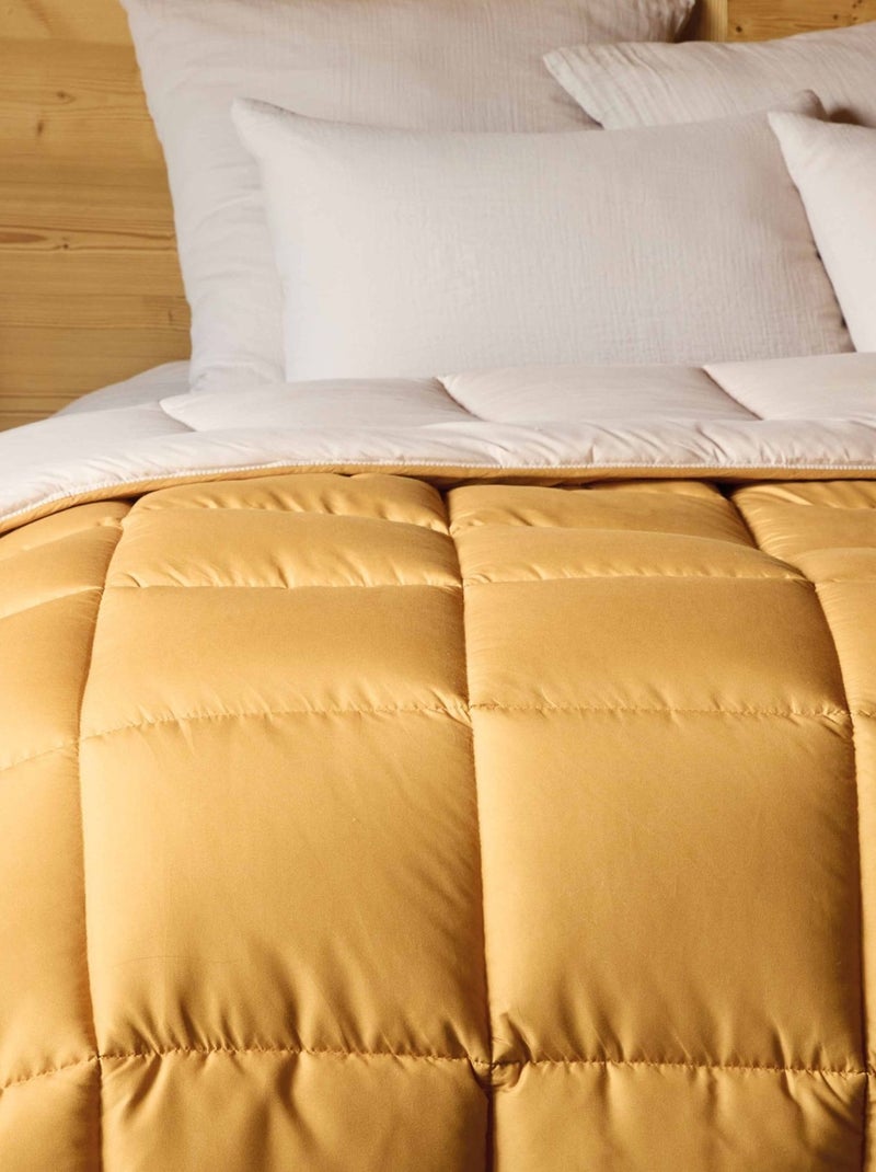 Couette chaude microfibre bicolore 400 gr/m2 Jaune - Kiabi