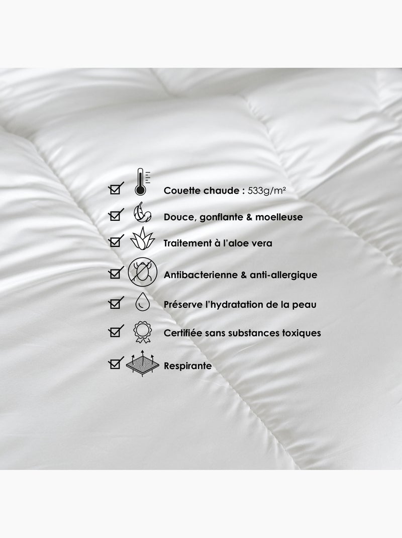 Couette chaude respirante premium 533 g/m² traitement anti acarien Blanc - Kiabi