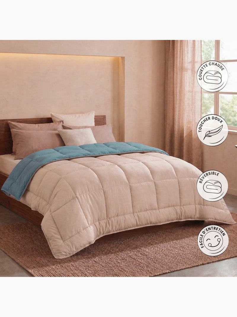 Couette d'été en microfibre bicolore Bleu - Kiabi