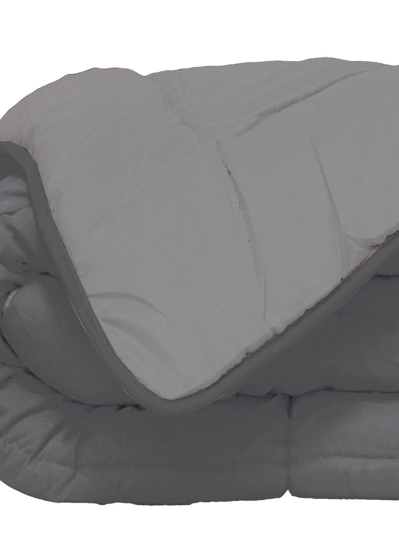 Couette d'été en microfibre bicolore Gris clair - Kiabi