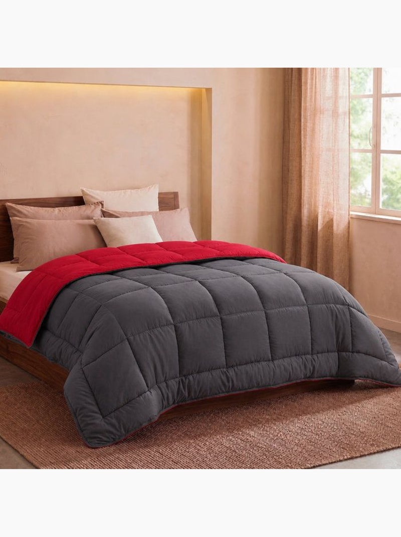 Couette d'été en microfibre bicolore Rouge - Kiabi