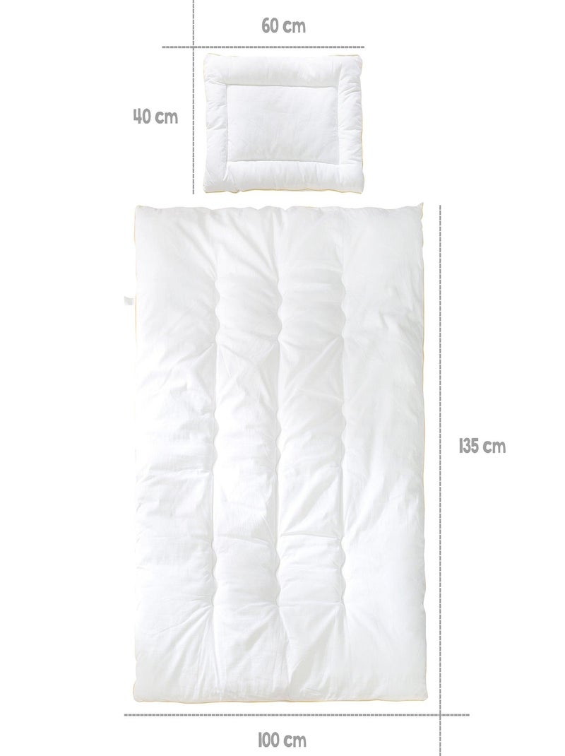 Couette et oreiller en coton pour lit bébé ROBA Blanc Jaune - Kiabi