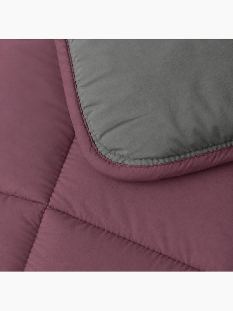 Couette légère réversible bicolore en microfibre 200 gr/m² Violet prune - Kiabi