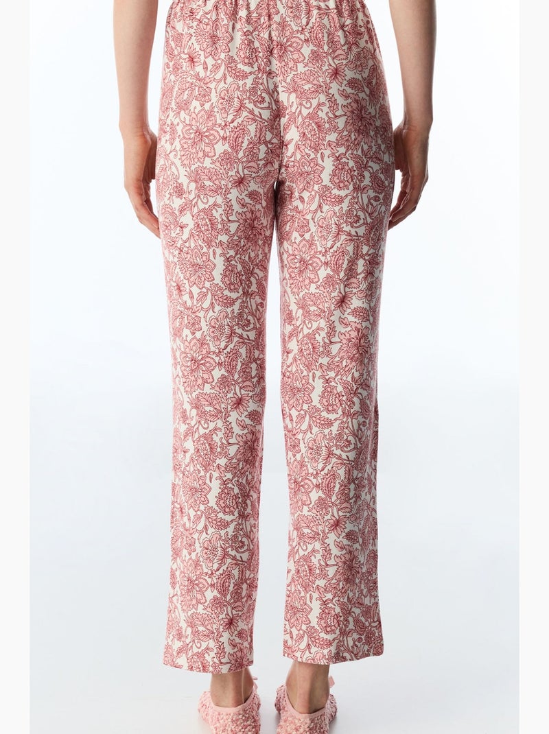 Countryside pyjamabroek met bloemenprint penti Wit Roze - Kiabi