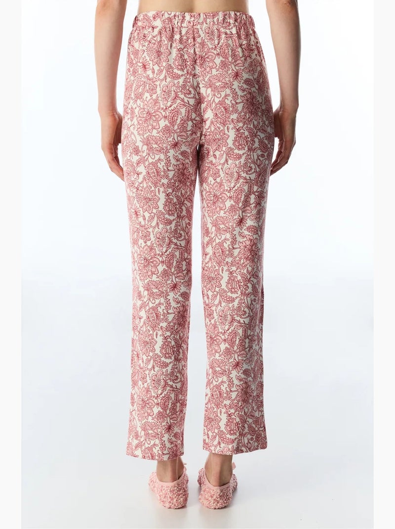 Countryside pyjamabroek met bloemenprint penti Wit Roze - Kiabi