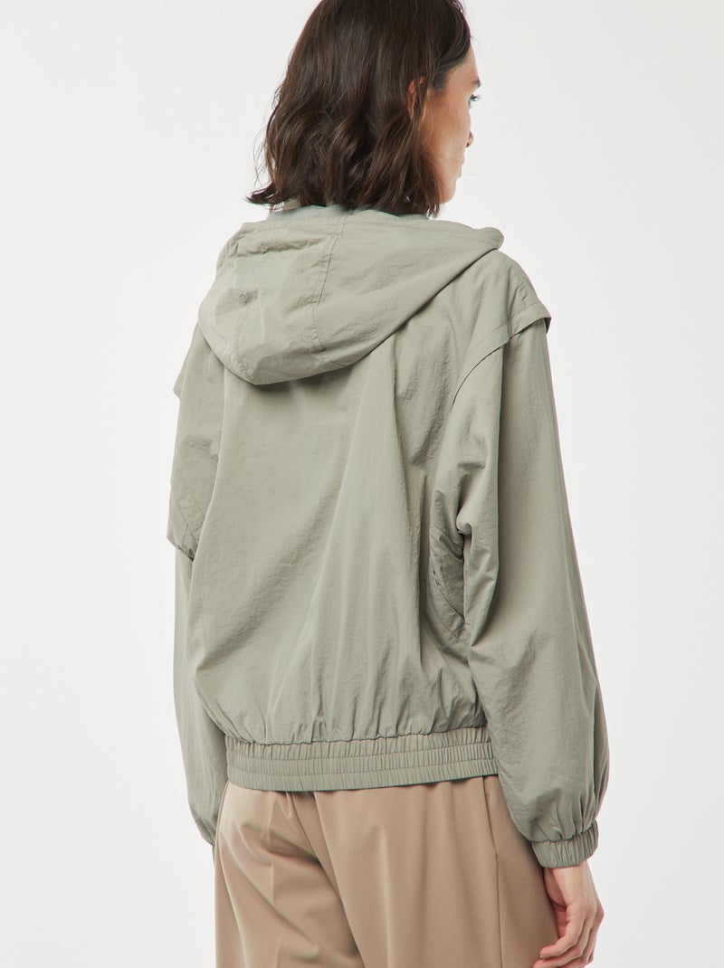 Coupe-vent à capuche Vert - Kiabi