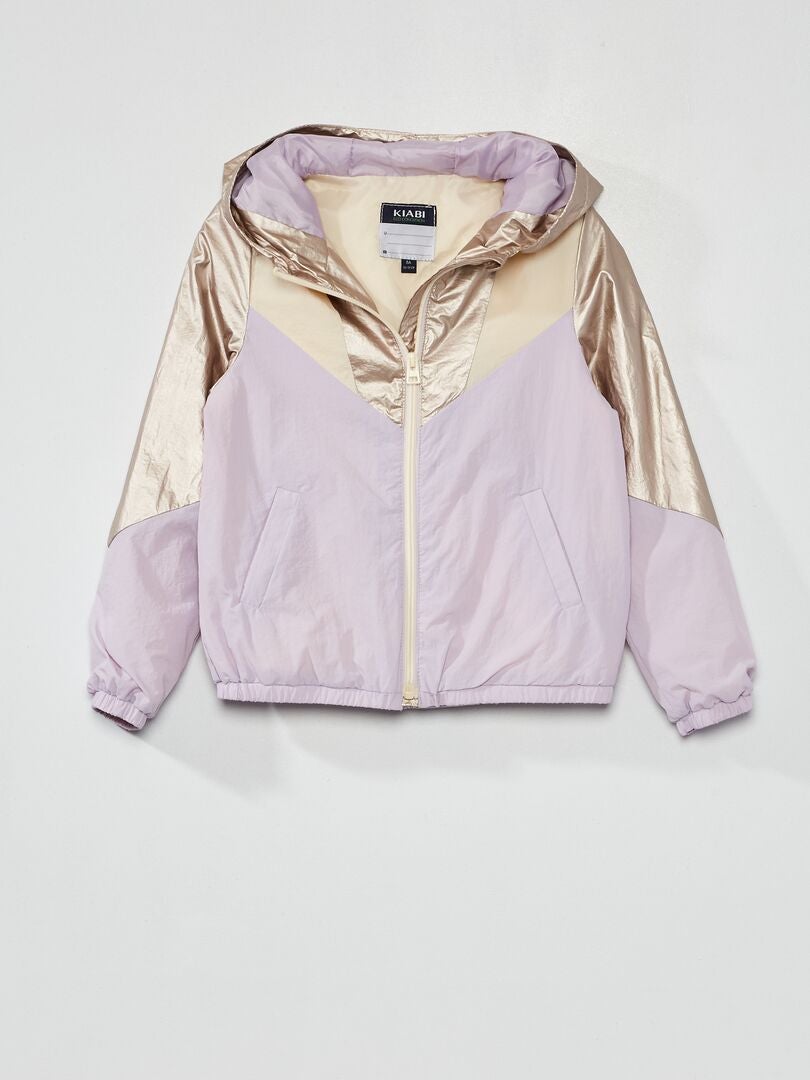 Coupe-vent déperlant color-block Violet - Kiabi